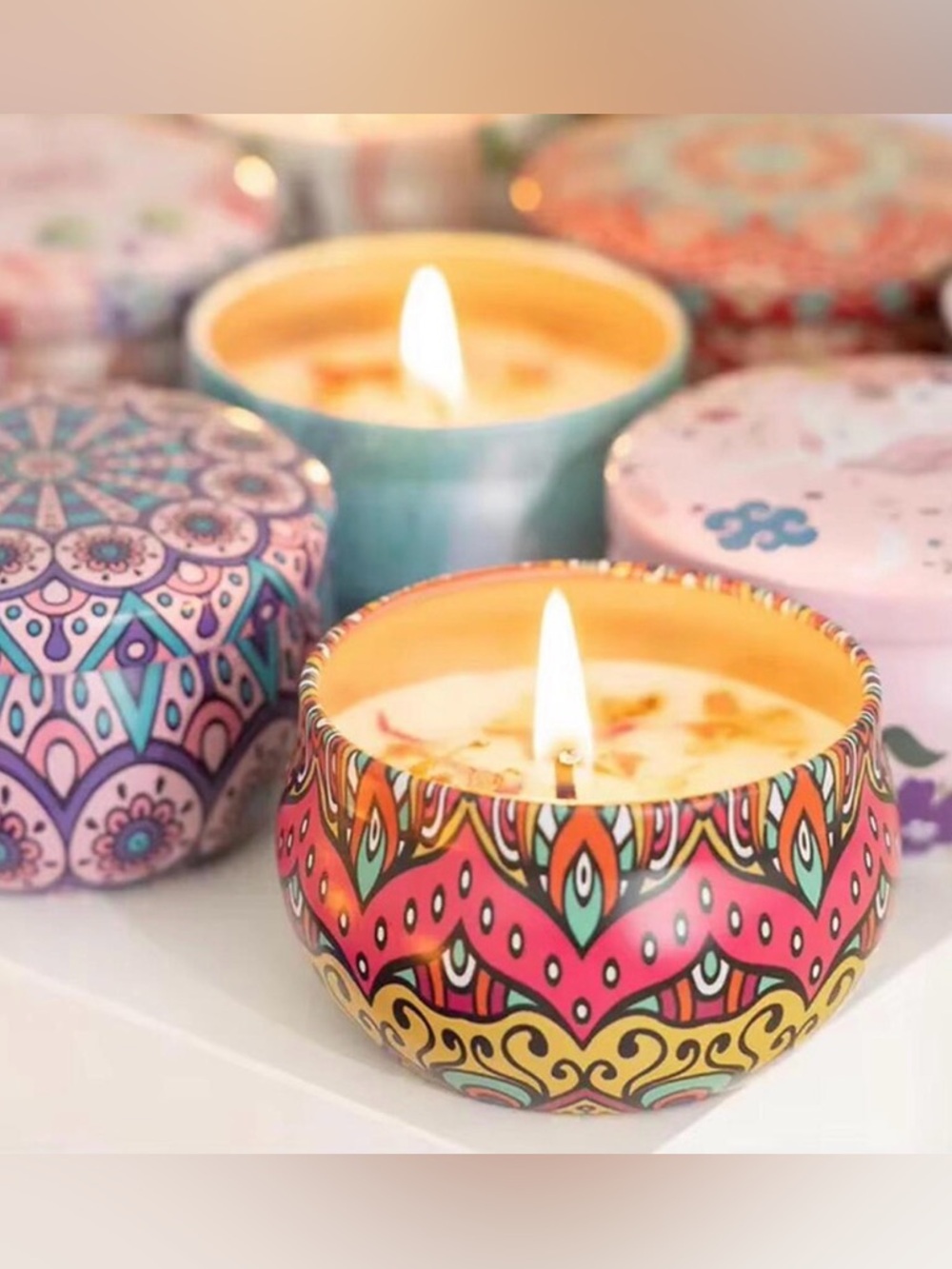 Choice of TWO 2.5 oz 100% Soy Wax scented candles & Keepsake Tin